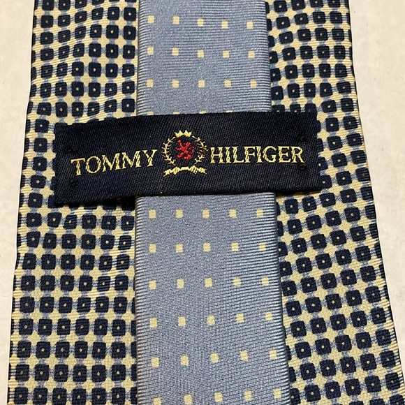 Tommy Hilfiger Silk Necktie 60” Blue/Off-White Men’s - Picture 7 of 9
